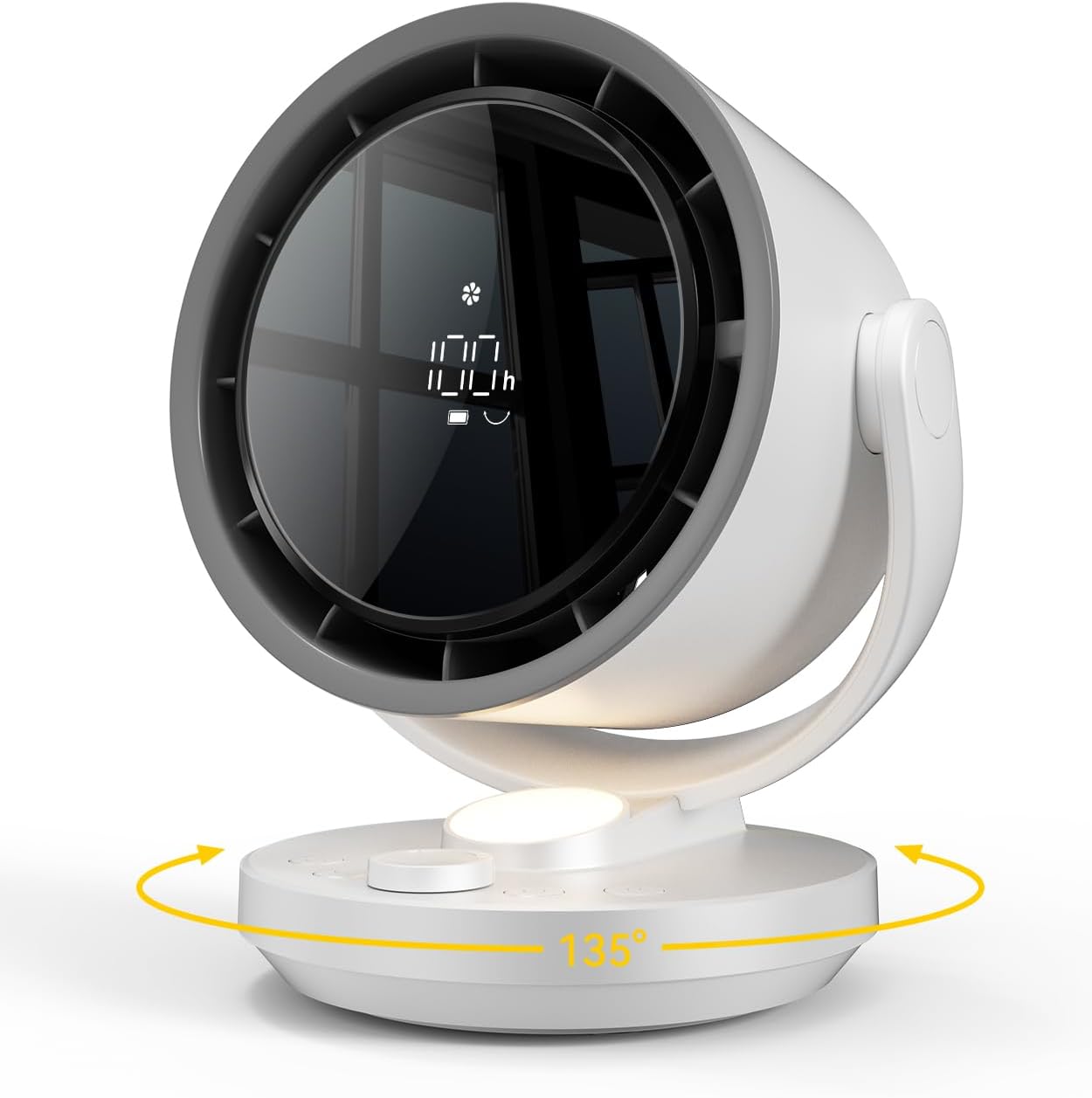 Kid-Safe Oscillating Desk Fan | Stepless Speed Control, LED Display, Cordless for All Scenarios