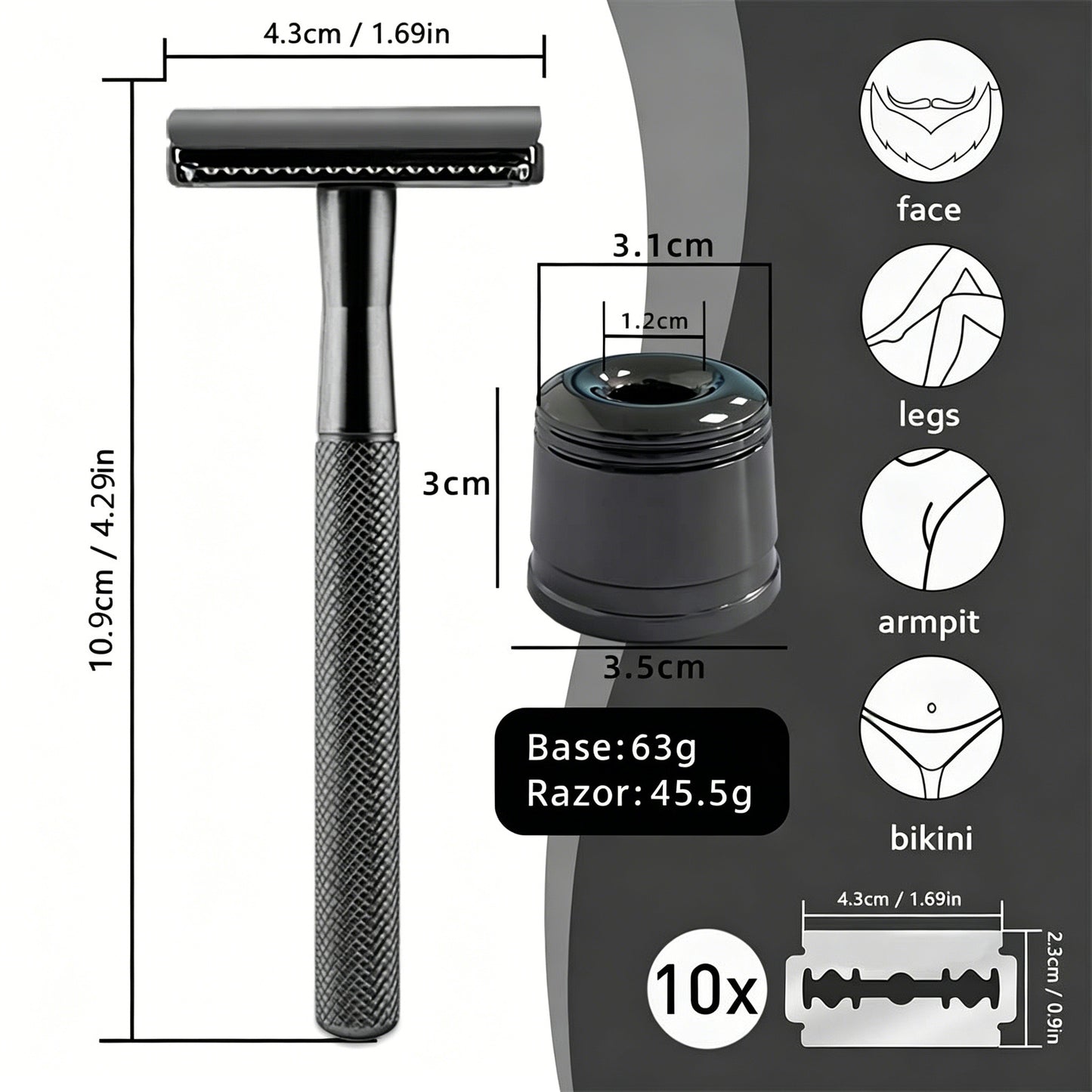 Retro Manual Razor — All-Metal, Fully Enclosed, Vintage Style