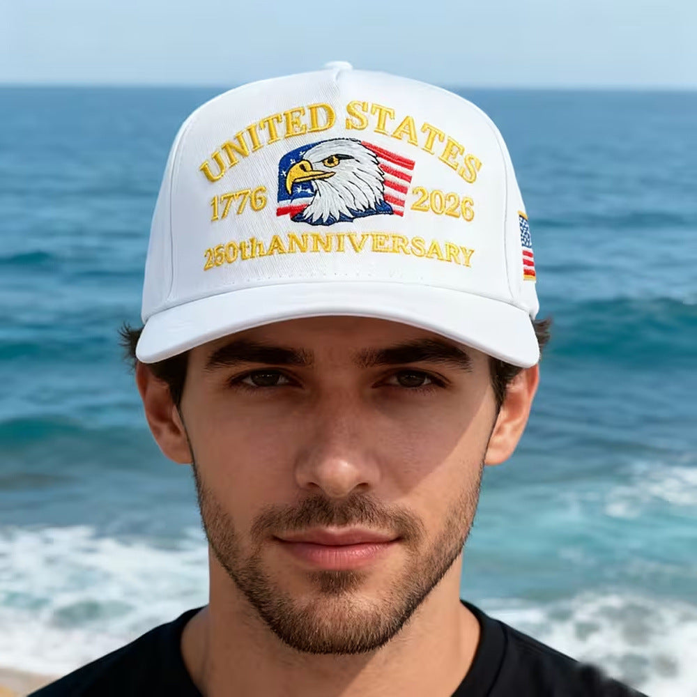 USA 250th Anniversary Hat, Adjustable 250th Anniversary Printed Patriotic Baseball Caps, Tribute Retro Washed Hat