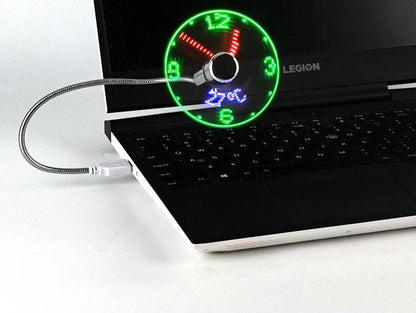 ⏱️ USB LED Clock Fan ⏱️ | Real-Time Time & Temperature Display, Quiet Mini USB Fan for Office Desk, Home, Travel & Promotional Gifts